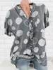 blouses large size ladies fashion casual wave point shortsleeved shirt women 220611