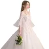 2022 Glamorous Luxury Dubai Arabo New Pizzo Abiti da ballo Abiti da sposa Abiti a maniche lunghe 3D Fiori perline Abito da sposa Abiti da sposa