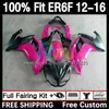 OEM-Karosserie für KAWASAKI NINJA 650R 650 R ER6 F ER 6F 2012-2016 Karosserie 11DH.12 ER-6F ER6F 12 13 14 15 16 650-R 2012 2013 2014 2015 2016 Spritzguss-Verkleidungsset glänzend rosa