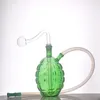 Nouveau mini bang en verre fumant pour les tuyaux d'eau de la grenade Forme mensuelle Ventes mensuelles dépasser les mille recycler Catcher Bong avec des tuyaux et tuyaux de brûleur d'huile de verre de 10 mm et tuyau