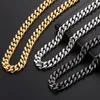 Chains Sliver Gold Plated Jewelry Hip Hop Black Iced Out CZ Miami Cuban Link Chain Cool Alloy NecklaceChains