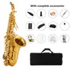 Sassofono soprano SC-9937 B Flat Black Nickel Gold strumenti Musica Con custodia completa di accessori