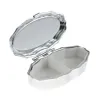 200 st spetspiller Box Silver Tom Rhombus Metal Pill-container Oval Storage Boxes 2 Fack Dh9300