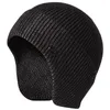 Boinas Color sólido Protector de oídos Sombrero de punto Grueso Cálido Capucha Protección Otoño Invierno Ciclismo Gorros para correr para hombresBoinas