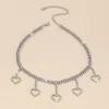 Koreansk mode kärlek hjärthänge choker halsband för kvinnor unga flickor elegant glänsande strass kedja estetiska hals smycken