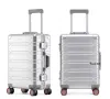 Berömd Designer Bagage Quali Läder Väska Väska, Universal Wheels Carry Ons Grid Travel Aluminium Väska Business Trolley Väska för Valise