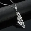 Pendanthalsband Trendiga smycken Arabiska ihåliga rostfritt stål Palestine Israel Map for Men Women Chain Halsband ELLE22