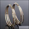 Hoop Hie Boucles d'oreilles Bijoux Exagéré Irregar Gommage Grand Mode Européenne Et Américaine Punk Femme Géométrique Croix Double Drop Livraison 202