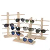 Multi camadas de óculos de sol de madeira com óculos de sol Stands Stands Glasses prateleiras exibir exibição de suporte de joias de suporte de suporte da rack 220510