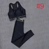 Mode femmes survêtements gilet pantalon Yoga ensembles lettre imprimer femmes deux pièces ensemble Sexy dames Fitness vêtements vêtement de sport