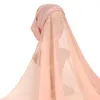 Ramadan Muslim One Piece Bequeme Hijabs Chiffon Schals Shayla Islamische Einfarbig Weiche Schlauch Kappe Turban Direkt Tragen Kopfbedeckung