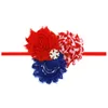 4 luglio Bandiera americana Fascia per capelli con strass Fasce per capelli per bambini 17 colori Accessori per capelli per bambini