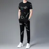 Chándales para hombres Camiseta de alta calidad para hombres Conjuntos de 2 piezas Chándal Impresión Mangas cortas Pantalones Jersey Ropa deportiva Traje Conjunto de traje casualMen'