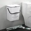 Parede montada lata de lata de banheiro porta de armário de cozinha pendurado lixo caixas com tampa deslizante nórdico recicl o lixo bin home dustbin 220408