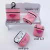 Designer Headset Accessories For Airpods 3 2 1 Cases High Quality Airpod Pro Headphone Shell Pink Leather Letter Print Protection Earphone case Keychain Wholesale