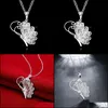Pendant Necklaces Pretty Necklace 3 Layer 3D Crystal Wing Pendants Sweater Long Chain Nanashop Drop Delivery 2021 Jewelry Nanashop Dhvl0
