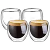 100% nieuw merk Fashion 4pcs 80 ml dubbele muur geïsoleerde espressopopjes drinken thee latte koffiemokken whisky glazen kopjes drinkware303i