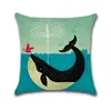 Cuscino/Cuscino decorativo Ecologia marina Fodera per cuscino balena Federa Granchio rosso verde Copripiumino per divanoCuscino/Decorativo