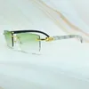 Doğal şerit Buffalo Boynuzlu Güneş Gözlüğü Lüks Tasarımcı Karters Çıkarsız Güneş Gözlükleri Vintage Yaz Tonları Gözlük Erkek Aksesuarları