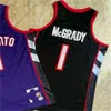 Otantik Dikişli Retro Mitchell ve Ness Basketbol Formaları McGrady 15 Vince 1 Tracy Carter Kırmızı Mavi Beyaz Siyah Yüksek Kaliteli Jersey
