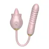 Rose Vibrators Shock Dildos Vibrating 10 Modes Tongue Licking Blowjob Stimulation Female Masturbation Sex Toy