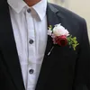 Декоративные цветы венки 5peeces/много свадебного жениха жениха бутонера Маленькие искусственные цветочные принадлежности выпускные ткани аксессуары