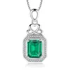 Pendant Necklaces Beiver 2022 Arrivals Fashion Green Cubic Zirconia Wedding Necklace For Women Exquisite White Gold Color JewelryPendant Pen