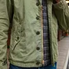 メンズジャケット自家製秋と冬のアーミーグリーンツイルコットンジャケットクロップドトップのYutumm男子衣料品