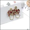 Dangle Chandelier Earrings Jewelry Fashion Bohemian Style Personality Long Earring With Fabric Bow Ribbon Girls Earri Dhmlu