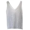 Women's Sexy Sequin Tank Tops Lace Up V-neck Jacket Basic Camis Vest Fashion Women Clothing Top Corset 220318