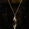 Подвесные ожерелья цепные ювелирные украшения набор медных покрытых 18 тыс. Золотая ладонная