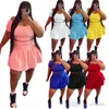 Plus Size S-3XL 4XL 5XL Designer Kvinnor Tv￥delt kl￤nning PLEKED kjol Set Leisure Women Clothing Sports Outfits