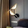 Nordic Style Art Magpie Bird Bedroom Bedside Led Lamp Creative Parlor Background wall Decoration Wall Sconce Lighting 220727