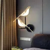 Nordisk stil konst magpie fågel sovrum sovrum led lampa kreativ salong bakgrund vägg dekoration vägg lysning belysning 220727