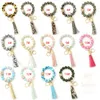 Colorful Silicone KeychainS For Women Tassel Wristlet Bracelet Pendant Keyring For Keys Car Keychain Charms Wholesale ZZA13464