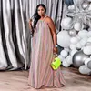 Sukienki plus size Stripe Maxi sukienka damskie rękawy letnia plażowa spódnica femme swobodne luźne sundressplus