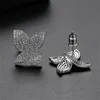 2022 Stud Earrings Luxury Jewelry 18K White Gold Fill Pave White Sapphire CZ Diamond Gemstones Party Promise Women Flower Earring For Lover Gift