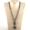 Подвесные ожерелья мода из бусинки из бусинки камень бусинка с длинным завязкой для женщин -санд -санд -сидн22