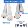 T8 T10 T12 R17D LED Light Tube 8ft 144W 6500K 14400 Lumens Single Pin R17D Base Clear Cover Ballast By pass Dual-End Powered