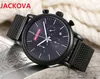 모든 서브 다이얼 작업 시계 40mm 쿼츠 이동 시간 시계 스테인레스 스틸 메쉬 대통령 스위스 탑 패션 Reloj de Lujo Wristwatch