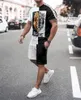 Sommartrend Herrkostym Casual Beach Shorts Set 3D Print Kläder Graffiti T-shirt med rund hals för män Kortärmad 2-delad 220615