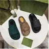 Vrouwen Slippers Ontwerper Aardbei Patroon Borduurwerk Letters Strand Casual Slides Slippers Dames Platform Dikke Bodem Verhogen Antislip Sandalen 35-44