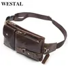 Westal Genuine Leather Weist Packs Men Pags Fanny Belt Phone Travel Small 220813
