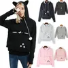 Familie Matching Dog Cat Hoodies dames pullover gebreide katoenen tops cartoon capooned essentiële jumper lange mouw hoodies pocket 220812