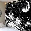 Moon Mountain Night Sky Tapestry Home Decorations Wall Mount Forest Starry Living Room Bedroom Decoration Large Blanket J220804