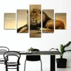 Affiche d'animaux modulaires en toile, 5 pièces, images imprimées de Lion, peintures murales sans cadre, décorations murales pour salon