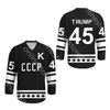 CHEN37 C26 NIK1 401980 NIK1 TAGE Trump 45 Sovjetunionen CCCP National Team Hockey Jersey sys alla nummer och namn kan anpassas