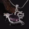 Collane con ciondolo Collana di cristallo viola da donna placcata bella bianca per ciondolo regalo