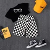 Fashion Summer Shorts for Boys Cotton Teenage Black&white Plaid Children Thin Pants 2-14Years Clothes Toddler Wear 220419