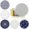 6PCS PU Leather Marble Coaster Drink Coffee Cup Mat Easy to Clean Placemats Round Tea Pad Table Holder onderzetters 220627